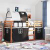 vidaXL Bunk Bed without Mattress White&Black 75x190 cm Small Single Solid Wood Pine
