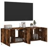 vidaXL TV Wall Cabinets with LED Lights 2 pcs Smoked Oak 60x35x41 cm