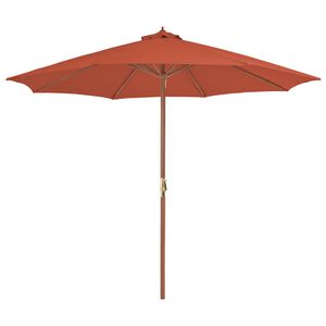 vidaXL Garden Parasol with Wooden Pole 300 cm Terracotta