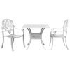 vidaXL 3 Piece Bistro Set White Cast Aluminium