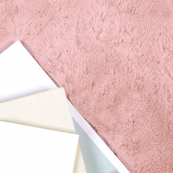 vidaXL Faux Rabbit Fur Rug Olite Pink 80 x 250 cm Polyester