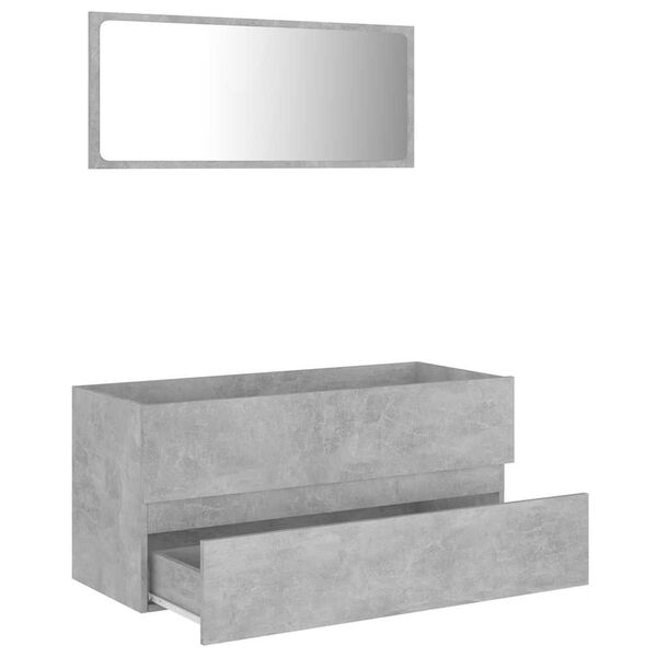 vidaXL 2 Piece Bathroom Furniture Set Concrete Grey Engineered Wood
