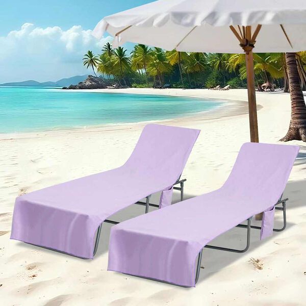vidaXL Sunlounger Towels 2 pcs Purple 210 x 75 cm