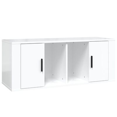 vidaXL TV Cabinet High Gloss White 100x35x40 cm Engineered Wood