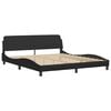 vidaXL Bed Frame with LED without Mattress "Hvar" Black 180x200 cm