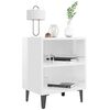 vidaXL Bed Cabinets with Metal Legs 2 pcs High Gloss White 40x30x50 cm