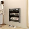 vidaXL Wall Shoe Cabinet High Gloss Grey 80x18x90 cm Engineered Wood