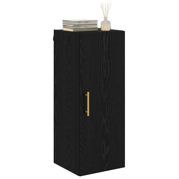 vidaXL Wall Mounted Cabinet Black Oak 34.5 x 34 x 90 cm