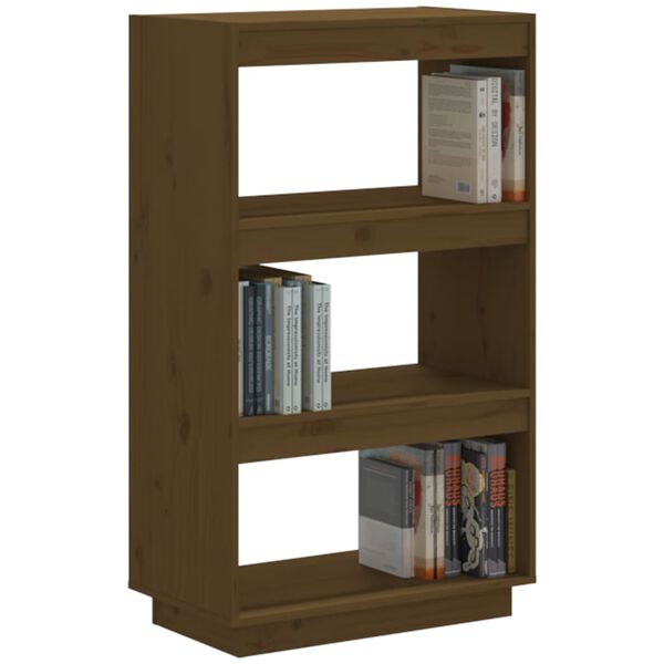 vidaXL Book Cabinet/Room Divider Honey Brown 60x35x103 cm Solid Wood Pine