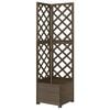 vidaXL Planter | Grey | Solid Fir Wood | 150 cm tall | Planters | Planter