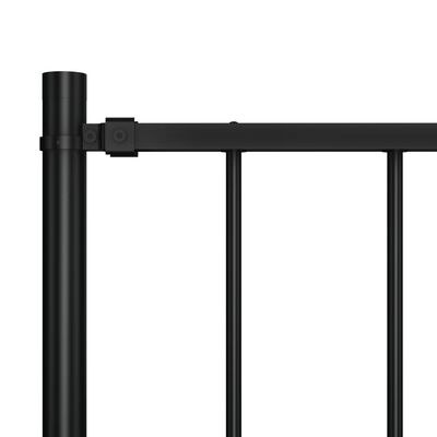 vidaXL Fence Panel with Posts Powder-coated Steel 1.7x1.25 m Black