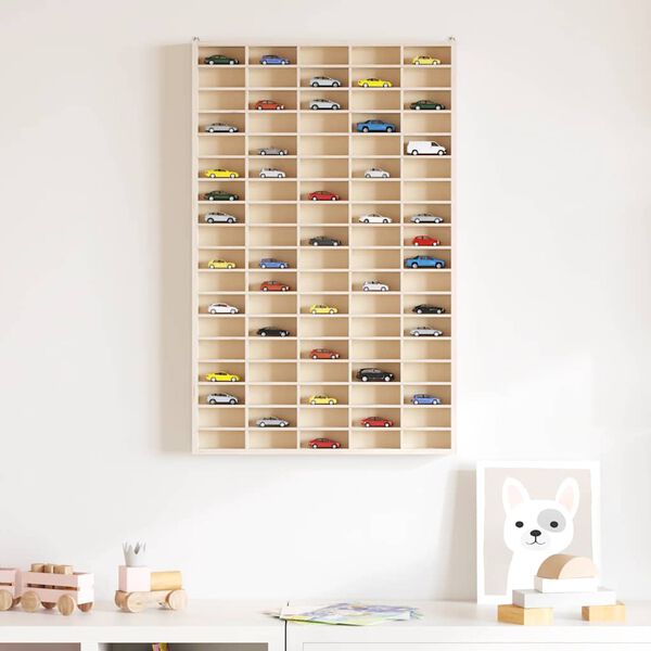 vidaXL Wooden Collector's Display Case with 90 Compartments 50.5x4.5x79cm