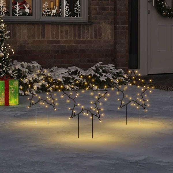 vidaXL Christmas Light Decorations with Spikes 3 pcs Star 50 LEDs 29 cm