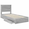 vidaXL Storage Bed Grey Sonoma 100 x 200 cm Engineered Wood