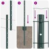 vidaXL Fence with Post Green 1 x 10 m Steel and PVC