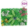 vidaXL Artificial Plant Fence 24 pcs Green 40x60 cm