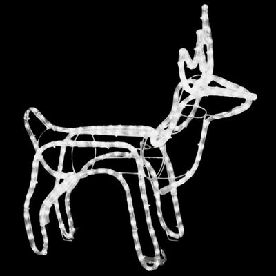 vidaXL Folding Christmas Reindeer Figure with 120 LEDs Warm White 60x30x60 cm