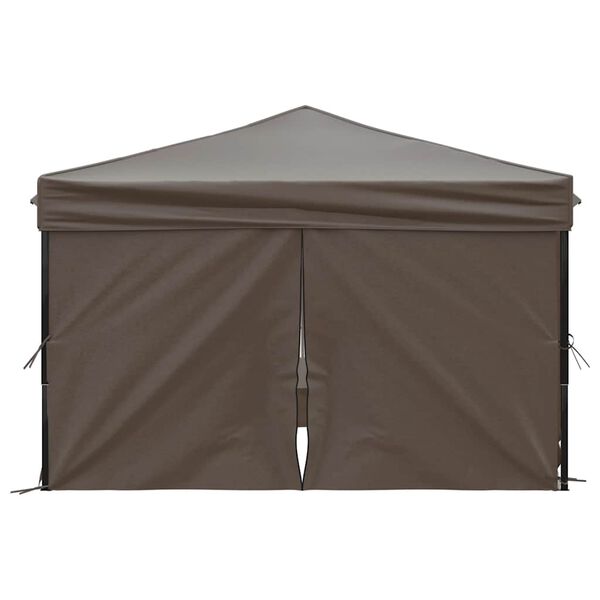 vidaXL Folding Party Tent with Sidewalls Taupe 3x3 m