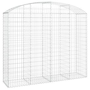 vidaXL Arched Gabion Basket 200x50x160/180 cm Galvanised Iron
