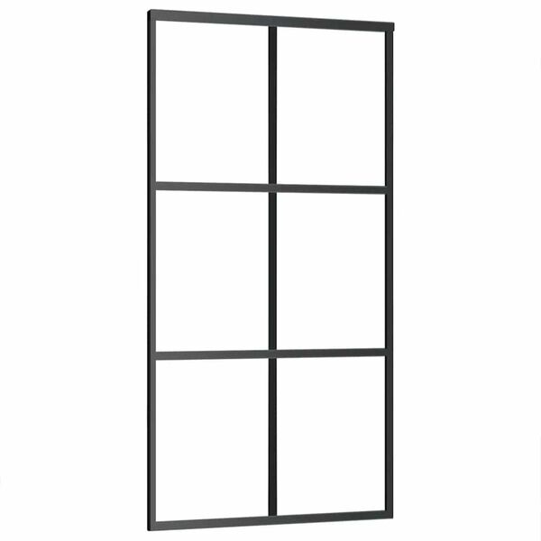 vidaXL Sliding Door with Hardware Set 102x205 cm ESG Glass&Aluminium