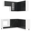 vidaXL Kitchen Unit KALMAR 8 pcs Black Engineered Wood