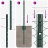 vidaXL Fence with Post Green 1.5 x 25 m Steel