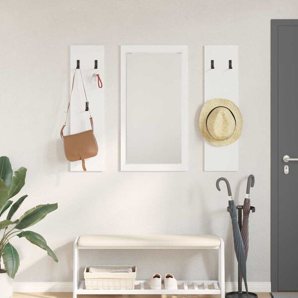vidaXL Wall-Mounted Coat Rack White 96 x 1.5 x 90 cm Engineered wood