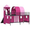 vidaXL Kids'Loft Bed Frame Black and Pink 99.5 x 200 cm Metal