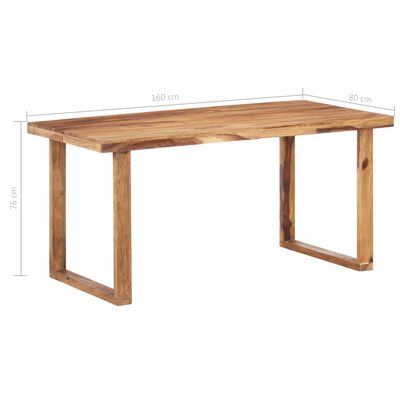 vidaXL Dining Table 160x80x76 cm Solid Sheesham Wood