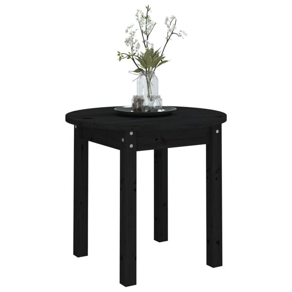 vidaXL Coffee Table Black &Oslash; 45x40 cm Solid Wood Pine