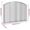 vidaXL Arched Gabion Basket 200x30x140/160 cm Galvanised Iron