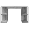 vidaXL Desk with Shelf Grey Sonoma 130 x 50.5 x 75 cm Engineered Wood