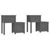 vidaXL Bedside Cabinet | Set of 2 | Grey | Solid Pine Wood | Standard