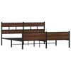 vidaXL Metal Bed Frame without Mattress Brown Oak 193x203 cm