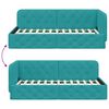 vidaXL Corner Bed Frame with Headboard Turquoise 90 x 200 cm Velvet