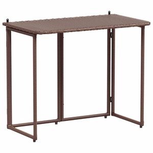 vidaXL Folding Garden Table Brown 90x51x75 cm Poly Rattan