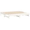 vidaXL Pull-out Day Bed without Mattress White 2x(90x190) cm