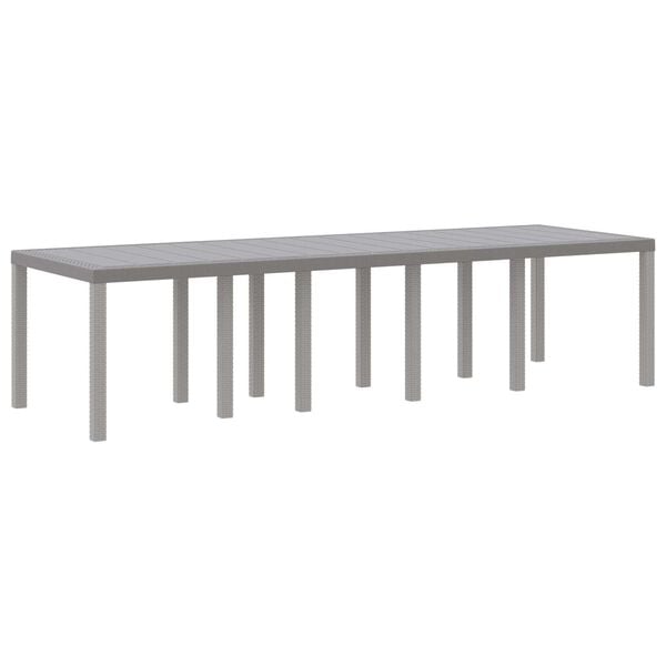 vidaXL Garden Dining Table Light grey 300 x 100 x 73 cm Poly Rattan