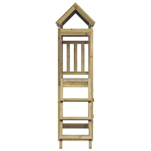 vidaXL Play Tower Brown 110.5 x 52.5 x 215cm Solid Impregnated Wood