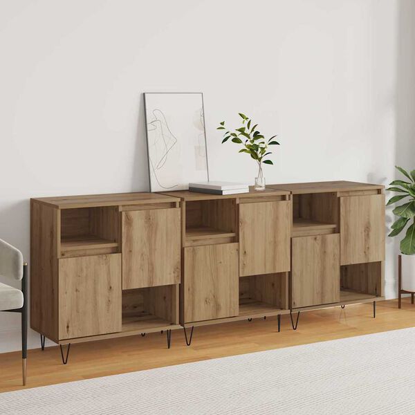 vidaXL Sideboard 3 pcs Artisan Oak 60 x 35 x 70 cm