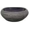 vidaXL Countertop Basin Purple and Grey Oval 59x40x14 cm Ceramic