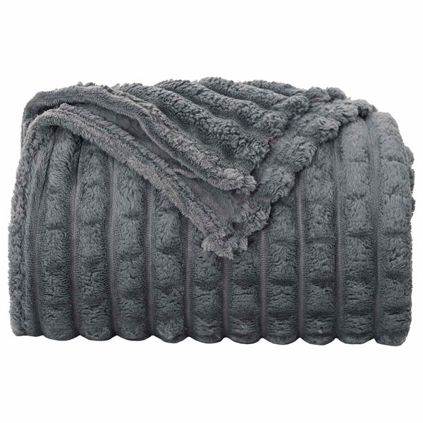 vidaXL Throw Blanket Dark Grey 150 x 130 cm Fleece