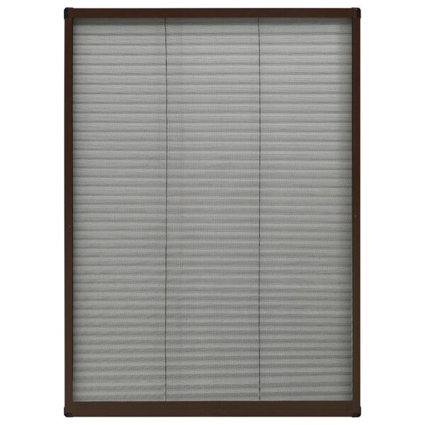 vidaXL Plisse Insect Screen for Windows Aluminium Brown 80x120 cm