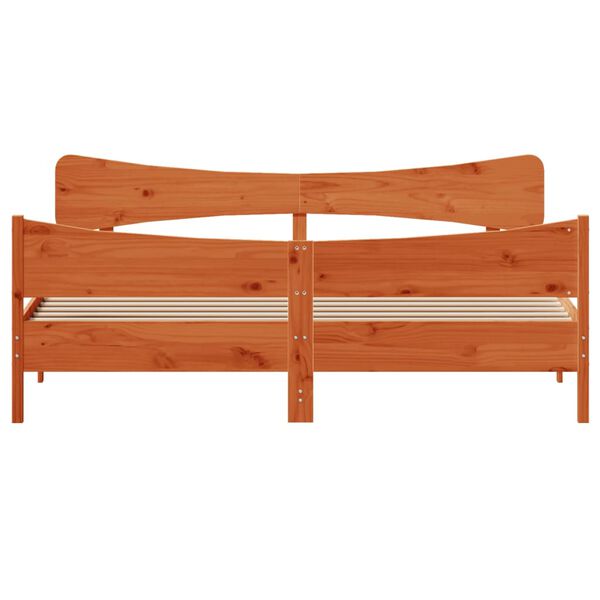 vidaXL Bed Frame without Mattress Wax Brown 200x200 cm Solid Wood Pine