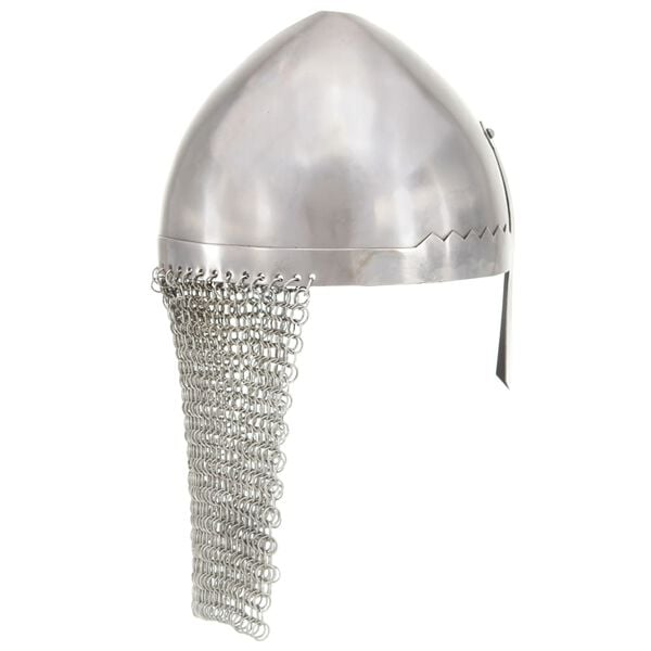 vidaXL Knight Helmet Antique Replica LARP Silver Steel