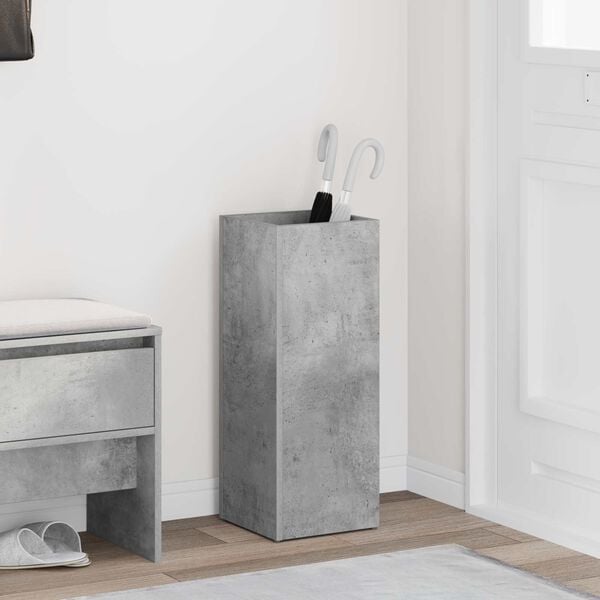 vidaXL Umbrella Stand Concrete Grey 25 x 24.5 x 64 cm Engineered Wood
