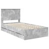 vidaXL Bed Frame with Drawer Concrete Grey 100 x 200 cm Engineer Wood