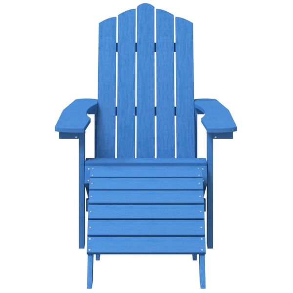 vidaXL Garden Adirondack Chairs 2 pcs with Footstools HDPE Aqua Blue