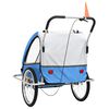 vidaXL 2-in-1 Bike Trailer & Stroller Blue and Grey