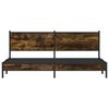 vidaXL Metal Bed Frame without Mattress Smoked Oak 193x203 cm